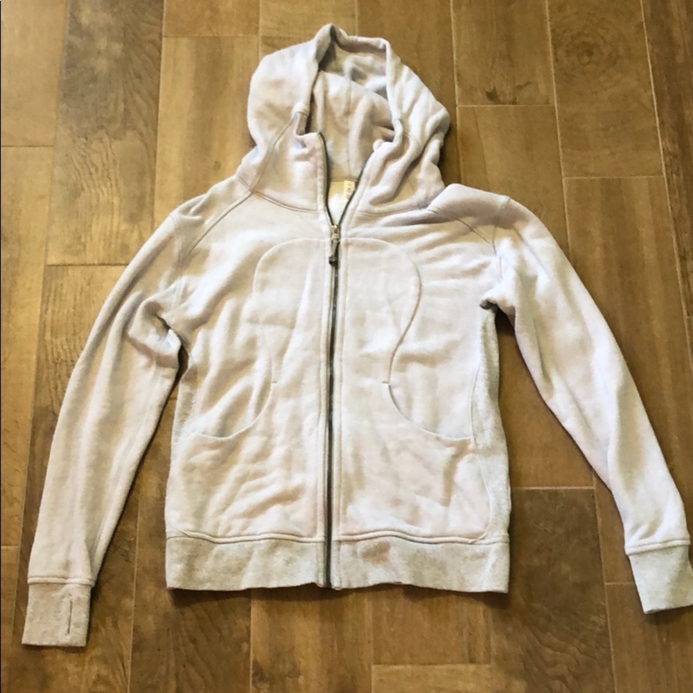 Gray lululemon zip up sweatshirt with hood